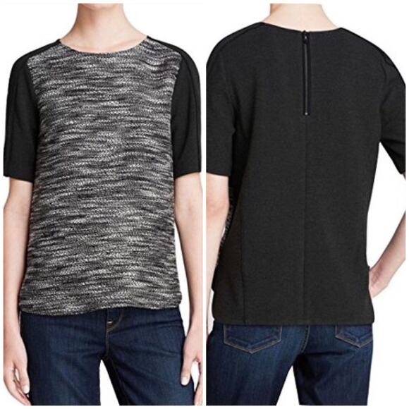 Vince Textured Tweed Wool Boxy Zip Top M - Picture 1 of 9